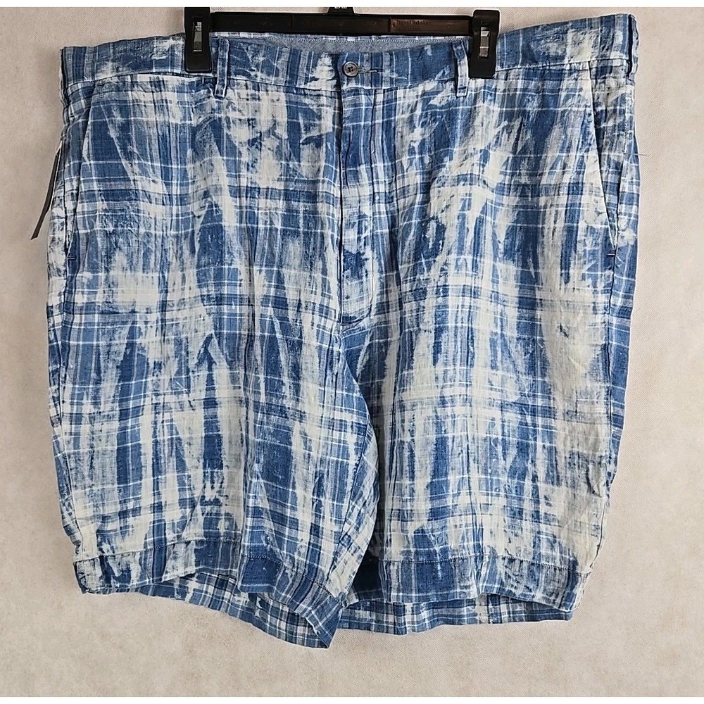 NWT Polo Ralph‎ Lauren Linen Shorts Mens Size 44B Blue Plaid NEW